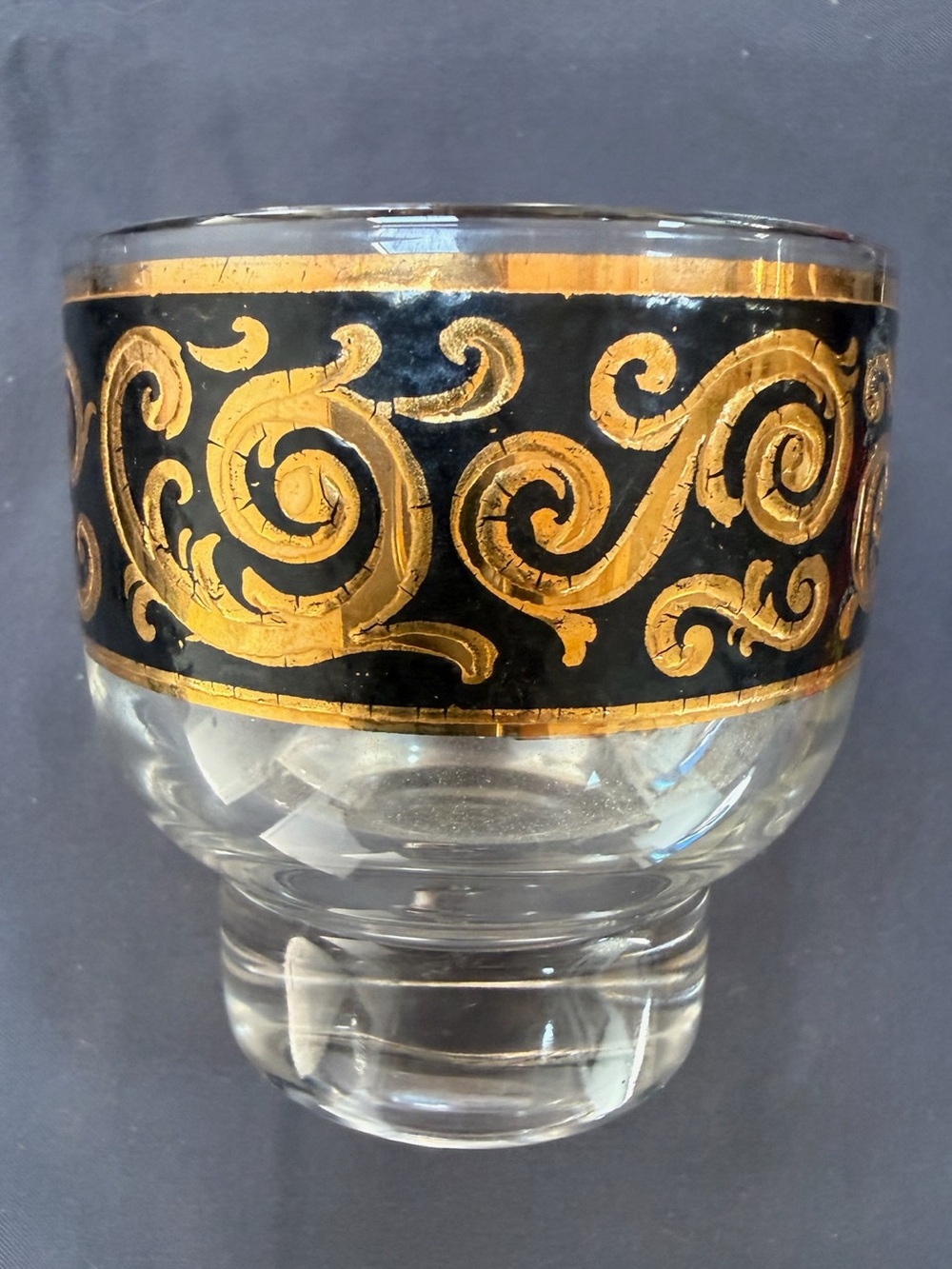 Culver midcentury Ebony Baroque cocktail glass